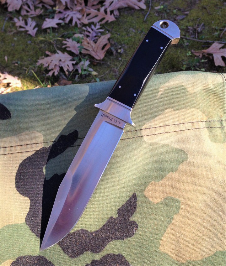 A.G. Russell Chute Knife with Ebony Rucarta Handle